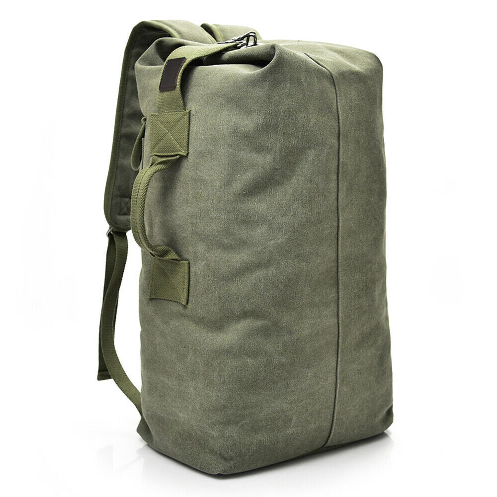 Men'S Outdoor Sports Bag Rucksack Canvas Backpacks School Bag Hiking Travel Back