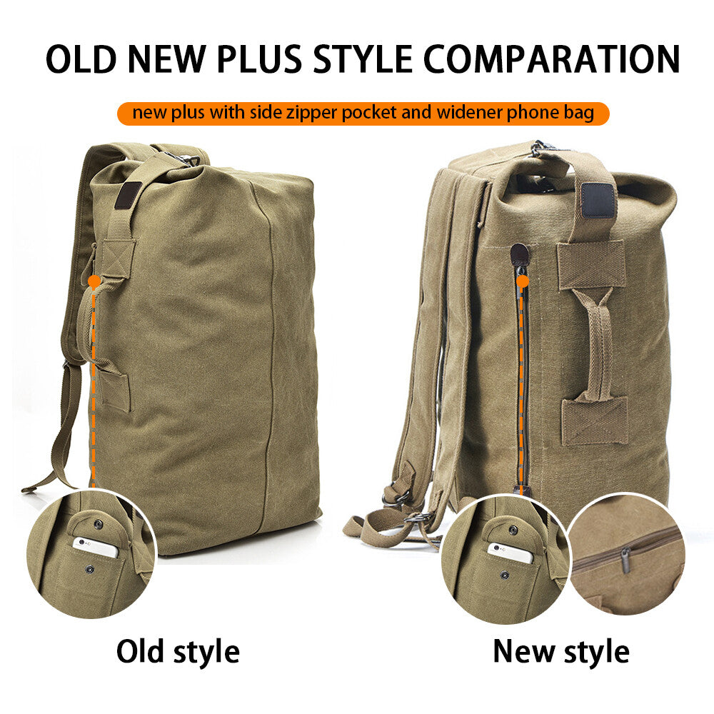 Men'S Outdoor Sports Bag Rucksack Canvas Backpacks School Bag Hiking Travel Back
