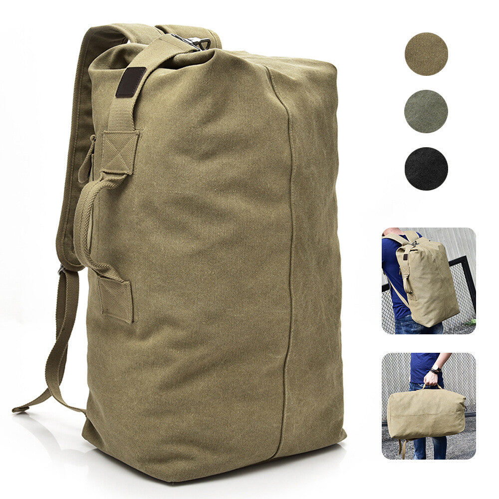 Men'S Outdoor Sports Bag Rucksack Canvas Backpacks School Bag Hiking Travel Back