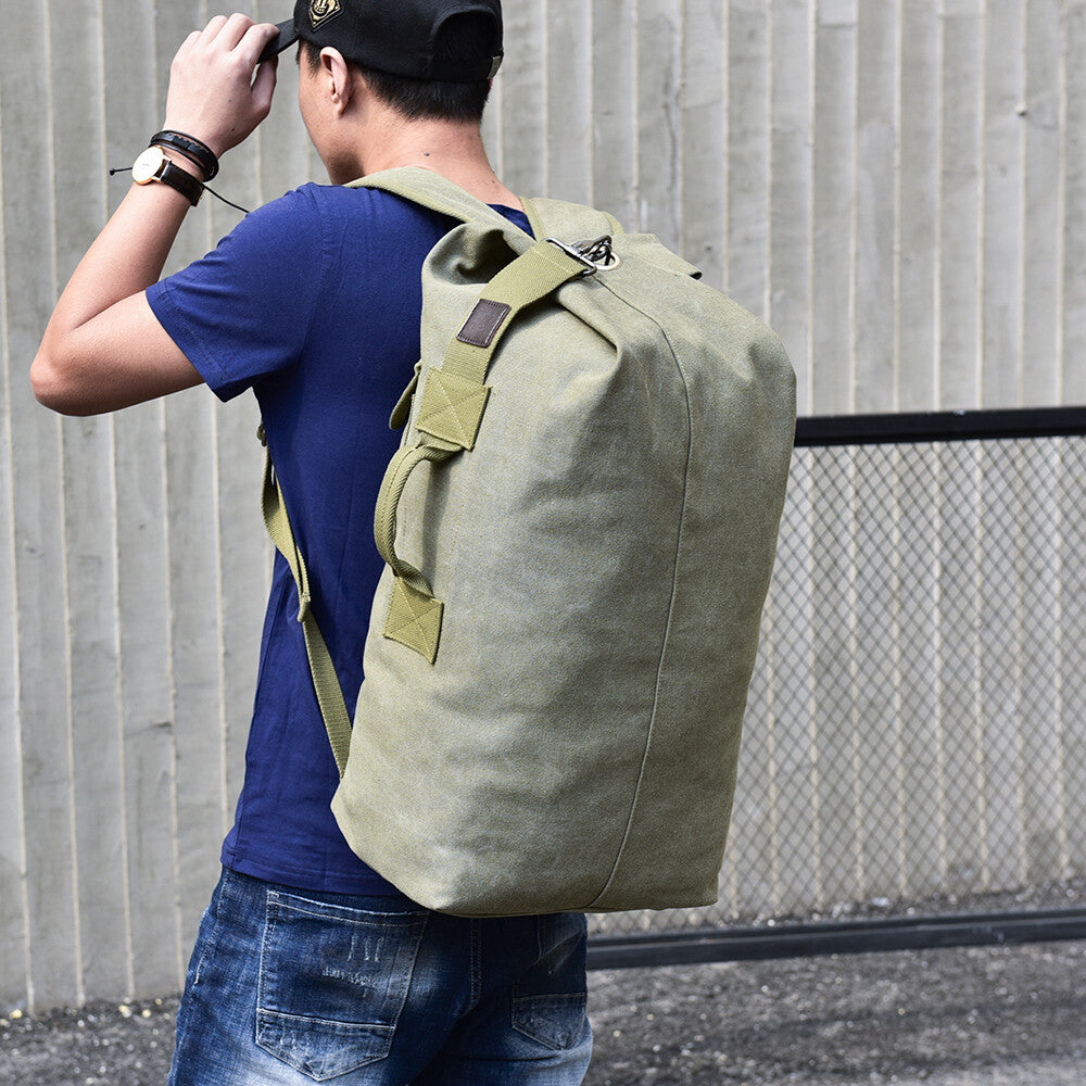 Men'S Outdoor Sports Bag Rucksack Canvas Backpacks School Bag Hiking Travel Back