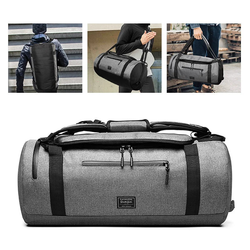 Large Capacity Men'S Fitness Gym Bag,Dry and Wet Separation Multifunction Sports Bag Short-Distance Travel Handbag Backpack Men