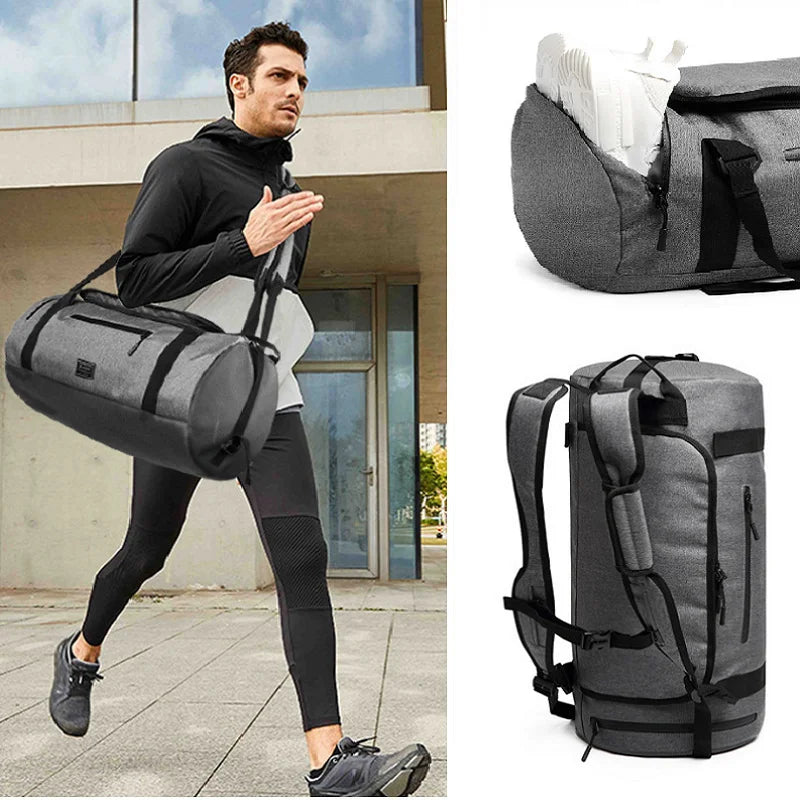 Large Capacity Men'S Fitness Gym Bag,Dry and Wet Separation Multifunction Sports Bag Short-Distance Travel Handbag Backpack Men
