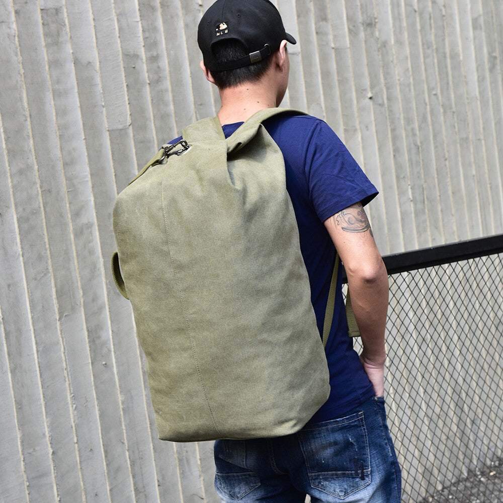 Men'S Outdoor Sports Bag Rucksack Canvas Backpacks School Bag Hiking Travel Back