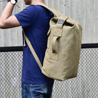 Men'S Outdoor Sports Bag Rucksack Canvas Backpacks School Bag Hiking Travel Back