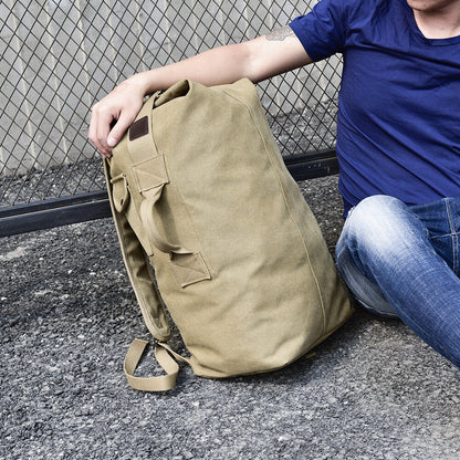 Men'S Outdoor Sports Bag Rucksack Canvas Backpacks School Bag Hiking Travel Back
